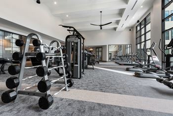 State-of-the-art fitness center with private yoga studio